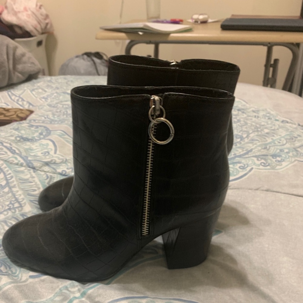Faux Leather Ankle Boots